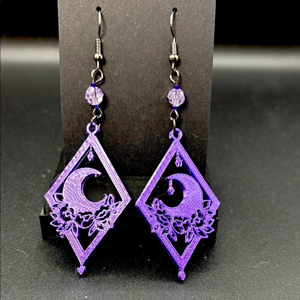 Purple Moon Earrings
